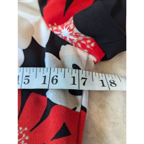 Tommy Hilfiger Dress Women's Size 4 Red Black Floral Pockets A Line Mini - Picture 11 of 13
